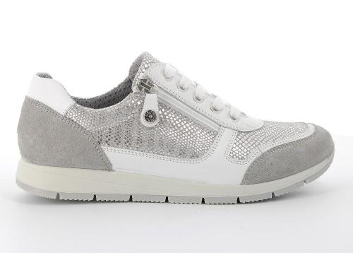 IMAC Sneaker Schnürhalbschuh Leder Reißverschluss 507260 37 | argento gricio | 