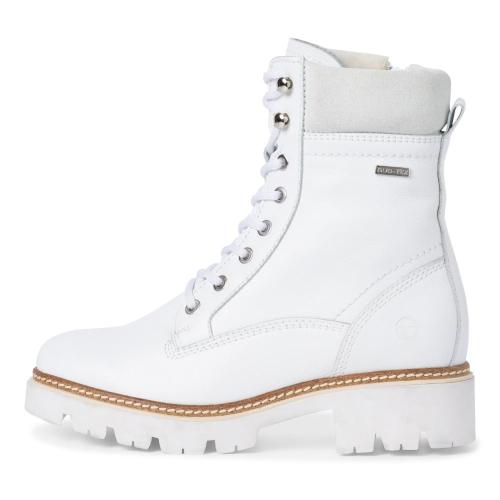 Tamaris Stiefelette Schnürboot Leder DUOtex Wechselfußbett Warmfutter weiß S22 1-1-26859-29 37 | 117 WHITE LEATH | 