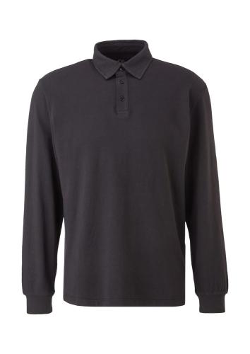 s.Oliver Shirt langarm Flammgarnjersey Polokragen blau  schwarz S12 2115897 S | 9999 black | 