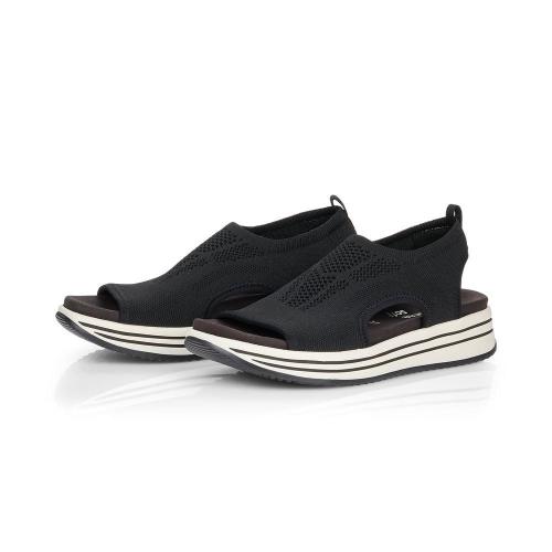 Remonte Sandalette Gummizug Plateau Memosoft schwarz R2955-02 