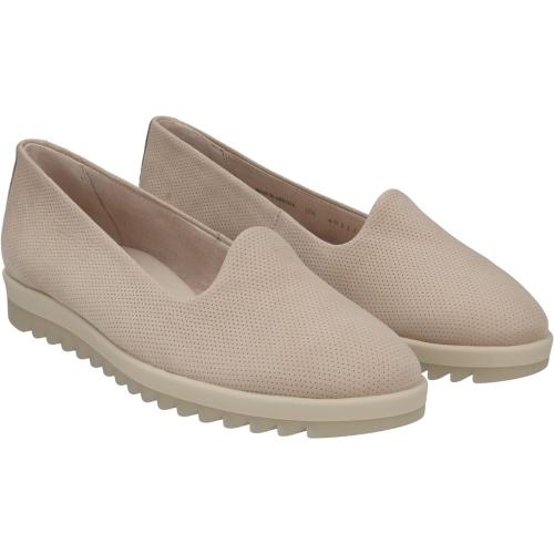 Paul Green ROYAL NUBUK ANTELOPE PERF Super Soft Slipper Loafer beige S12 2923-031 