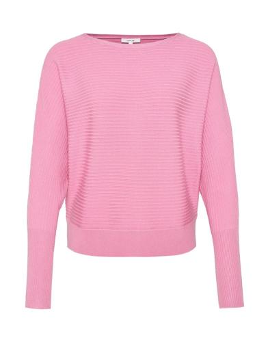 OPUS Strickpullover Pisol ECOVERO™ Viskose Mix U-Boot Ausschnitt  kurze Silhouette rosa, blau S13 10142110298171 38 | 60020 coal blue | 
