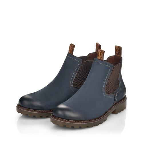Remonte Chelsea- Boots TEX- Membran Leder blau S21  D8472-14 37 | pazifik/brown | G