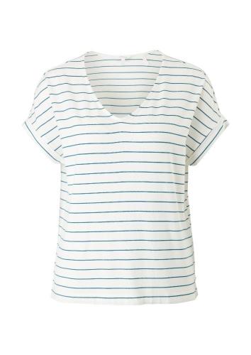 s.Oliver Damen Shirt Viskose gestreift weiß S12 2114337 34 | 02G8 WHITE | 