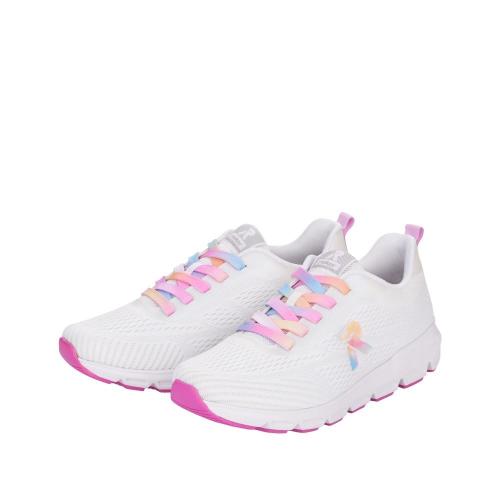 Rieker Damen Sneaker weiß/pink 40404-80 37 | sportweiss/pear | F