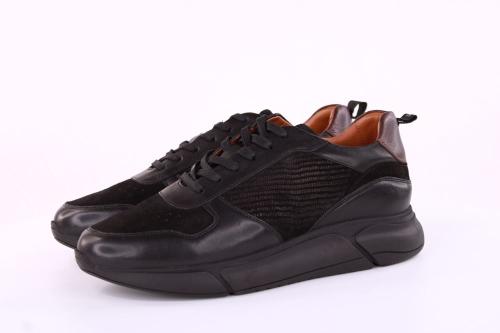 Marc Shoes LUCAS Herren Sneaker Schnürschuh Leder schwarz S21 831711 