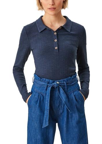 s.Oliver Longsleeve mit Hemdkragen blau und grau 2117577 46 | 5959 dark blue | 