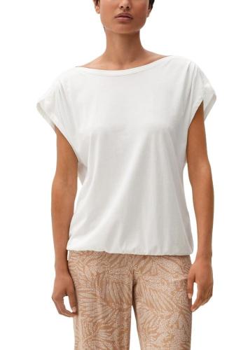 s.Oliver T - Shirt mit Faltendetail U - Boot - Ausschnitt Raffung uni S12 2115756 