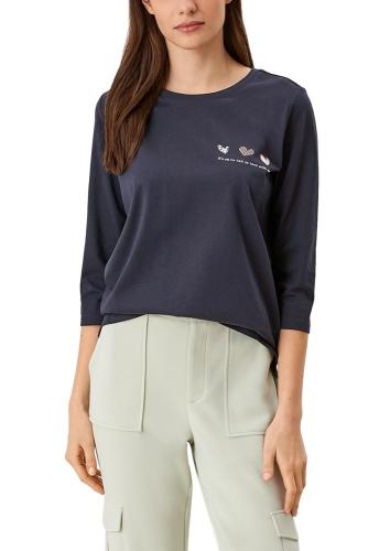 s.Oliver Jerseyshirt mit Frontprint 3/4 Arm 2110442 XS | 59D1 navy place | 