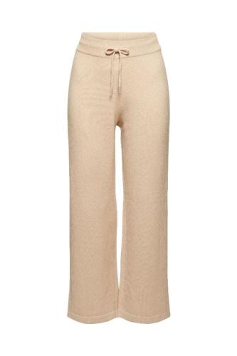 EDC Strickhose weites Bein Wolle elastischer Kordelzugbund beige S21 091CC1B301 