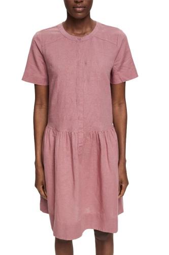 ESPRIT Kleid mit Knopfleiste aus Leinen-Mix 042EE1E315 44 | E550 MAUVE | 