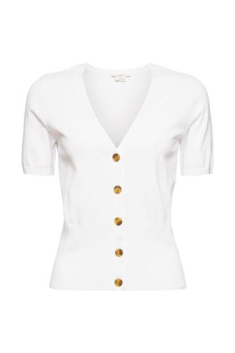 ESPRIT Cardigan mit kurzen Ärmeln 042EE1I306 XS | E100 WHITE | 