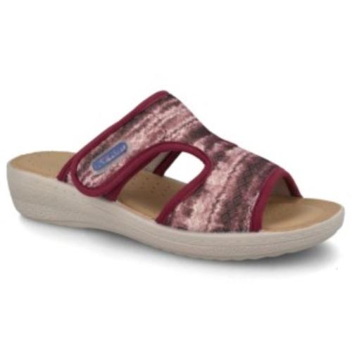 Fly Flot Damen Pantolette Hausschuh Textil rot S12 855415 