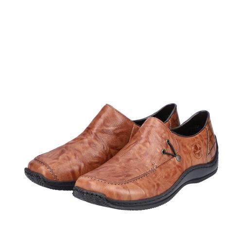 Rieker Antistress Damen Slipper Schlupfschuh Leder braun S22 L1750-22 36 | cuoio/palisande | E