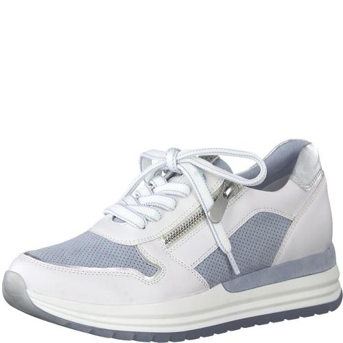 Marco Tozzi Sneaker Reißverschluss weiß hellblau 2-2-23741-28 