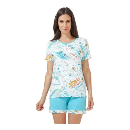 Hajo Shorty Schlafanzug kurz blau 45448 