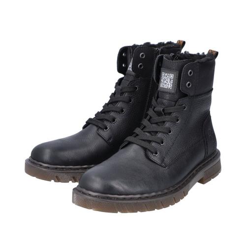 Rieker Antistress Herren Stiefel Schnürboots Leder schwarz S22 31602-00 