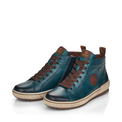Remonte Schnürschuh Sneaker High TEX- Membran Leder blau S 21 D0771-12 