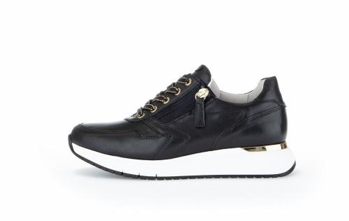 Gabor Sneaker low Comfort-  Mehrweite Wechselfußbett Leder schwarz S12  86.448.57 