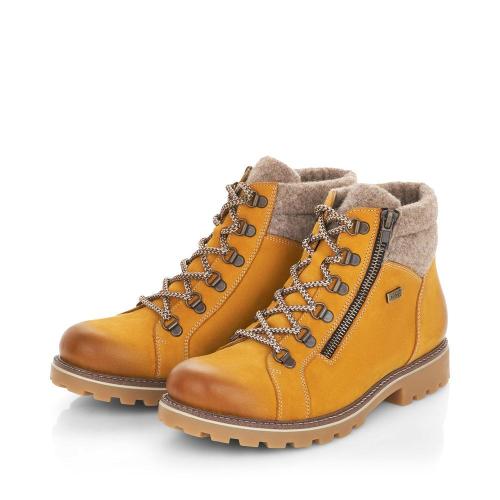 Remonte Damen Schnürboot Schnürstiefelette TEX-Membran gelb S21 D7478-68 38 | mais/wood | F