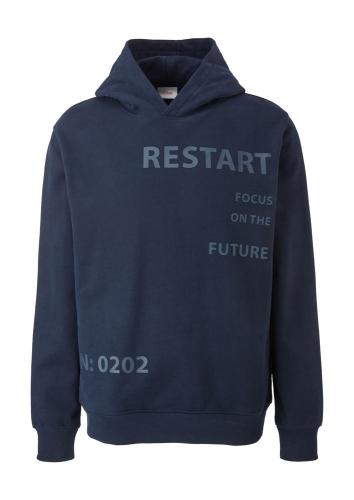 s.Oliver Herren Hoodie Sweatshirt Kapuze Frontprint blau S12  2109629 