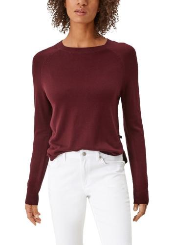 QS designed by Pullover Feinstrick Viskosemix Rundhals rot S12 2108149 XL | 3999 dark red | 