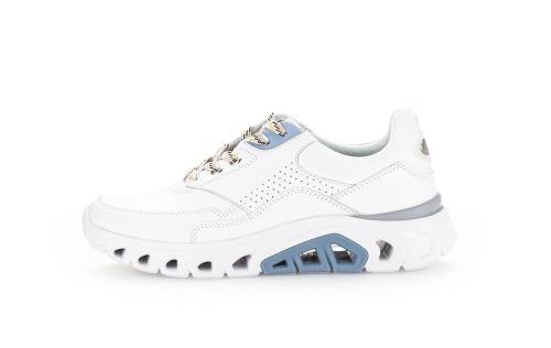 Gabor rollingsoft Damen Sneaker Leder durchbrochene Sohle Wechslfußbett weiß S13 26.935.51 