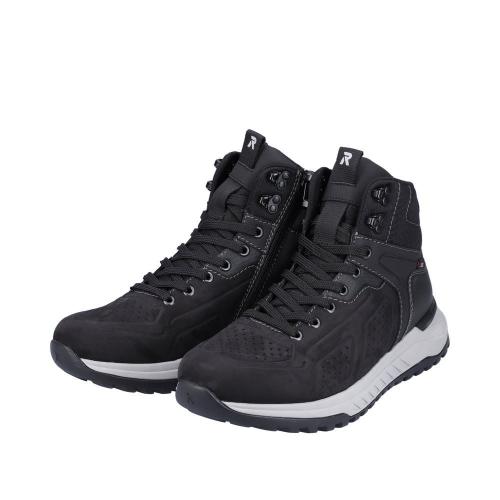Rieker Evolution Herren Schnürboot Schnürstiefel Wechselfußbett Nano-beschichtetes Obermaterial TEX- Membran schwarz S22  U0161-00 