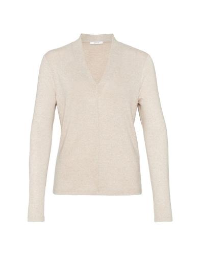OPUS Langarmshirt Sabera ECOVERO™ Viskose Mix  V- Ausschnitt beige S13 10111510859146 