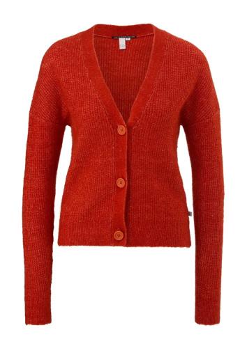 QS designed by Strickjacke Knopfleiste V- Ausschnitt  orange, grün S22 2119043 M | 69W0 BLUE GREEN | 