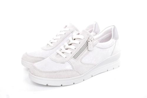 ACO LUNA 18 Damen Sneaker Leder/ Textil Wechselfußbett florales Muster grau S13 863/9309 