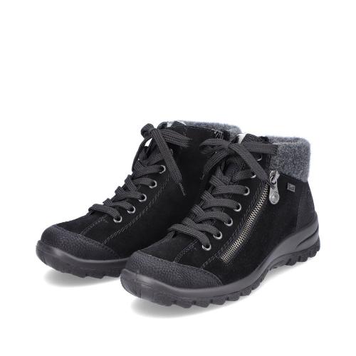 Rieker Antistress Schnürschuh  Rauleder RiekerTEX- Membran schwarz S21 L7132-01 36 | schwarz/schwarz | F