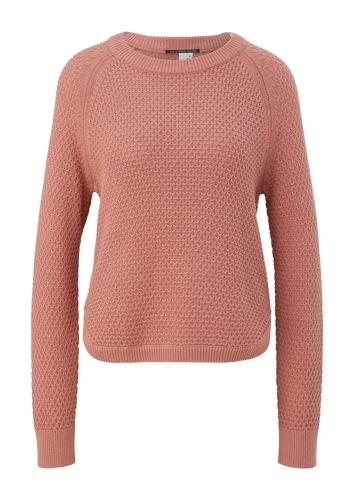 QS designed by Strickpullover Musterstruktur Rundhalsausschnitt rosa, lila S22 2125111 XL | 4807 LILAC/PINK | 