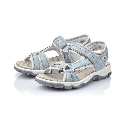 Rieker Sandale Trekking Antistress Klettverschluss Trekking blau 68879-12 39 | heaven/silverfl | E
