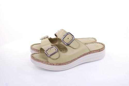PETER ERIKSON Damen Pantolette Leder Comfort- Fußbett blau, grün S13 231539 