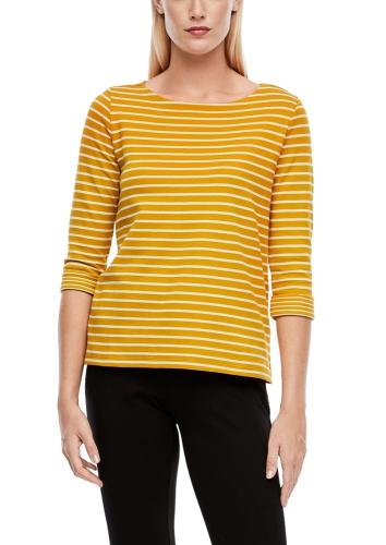 s.Oliver Jersey-Shirt 3/4 Arm gestreift gelb S21 2043262 36 | 15G0 yellow str | 