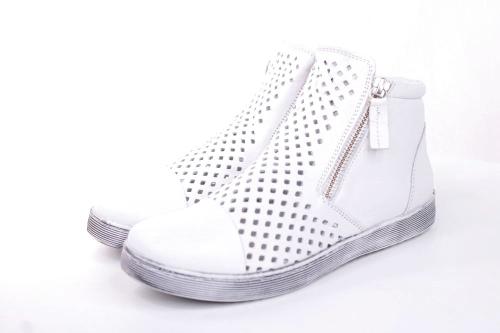 Andrea Conti Sommer- Stiefel Stiefelette Leder durchbrochen weiß S12  0349615001 