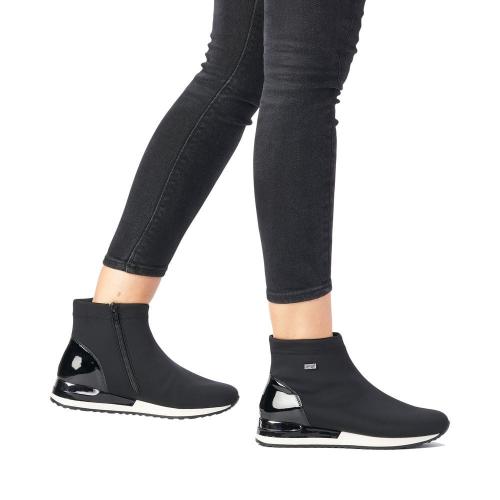 Remonte Schnürstiefel Tex - Membran schwarz Wechselfußbett Reißverschluss R2571-02 40 | nero/schwarz | F