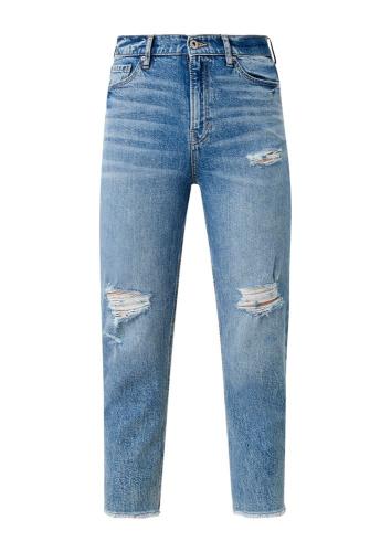 QS designed by Mom- Jeans ausgefranster Saum Used- Look 5- Pocket- Form blau S22 2113046 38 | 55Z3 blue stret | L30