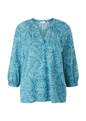 s.Oliver Tunika Bluse 3/4 Arm Blätterprint blau  S12 2115207 