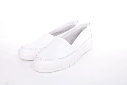 ACO TILDA 06 Damen Slipper Leder weiß, grau  S13 1295/10916 