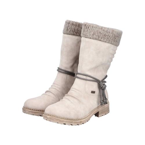 Rieker Antistress Damen Stiefel TEX-Membran Warmfutter Strickbund beige S22 Z4755-60 