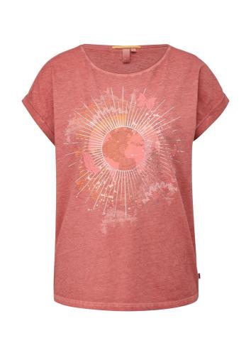QS designed by Jersey-Shirt mit Frontprint weiß, orange S13  2131396 