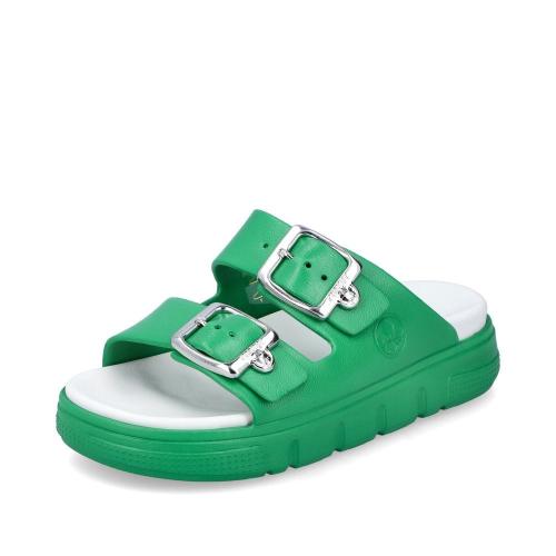 Rieker Damen Pantolette Plateauabsatz grün S13  P2180-53 