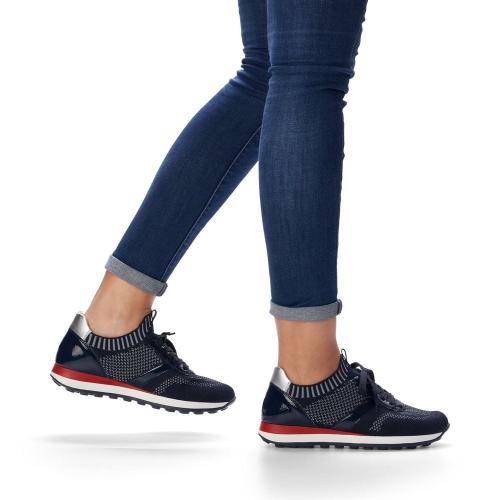 Remonte Sneaker Schnürer Halbschuh softfoam blau D1813-14 
