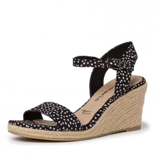 Tamaris Sandalette  Keilabsatz schwarz Punkte 1-1-28300-24 39 | 028 BLACK DOTS | 