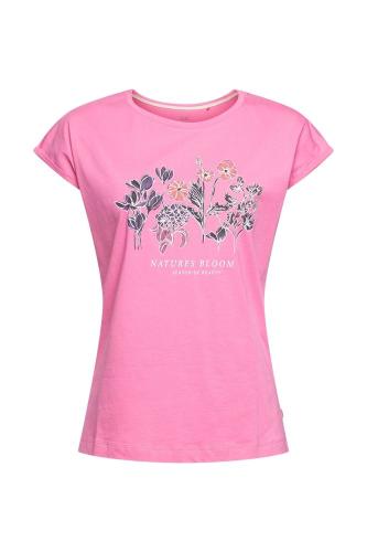 EDC T-Shirt Blumen Print Rundhalsausschnitt Biobaumwolle rosa S12 032CC1K304 