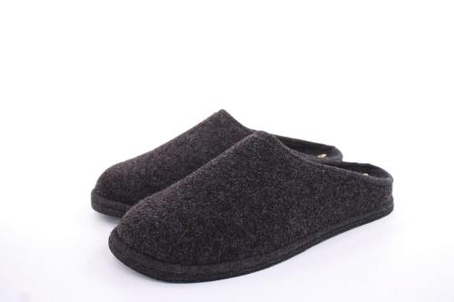 s`knöpfli Herren Hausschuh Pantoffel Filz Filzsohle grau S22 523 