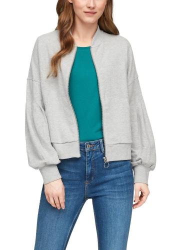QS designed by Sweatjacke mit weiten Ärmeln 2058949 M | 9400 Grey / Bla | 