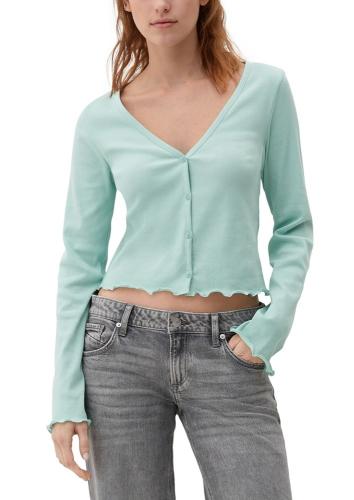 QS designed by T-Shirt mit Babylock-Saum S13 2132899 